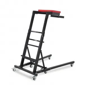 Heavy-Duty Foldable Automotive Engine Creeper, Adjustable Height 45" to 66", 400 lbs Capacity, with 6 Wheels, Storage Tray, and Padded Deck for Auto Repair & Trucks