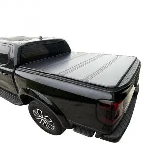 Hard Folding Truck Bed Tonneau Cover for 22-23 Ford Truck Bed, Zinc Aluminum Alloy, Tool-Free Installation, Secure Locking, Aerodynamic Design, Black
