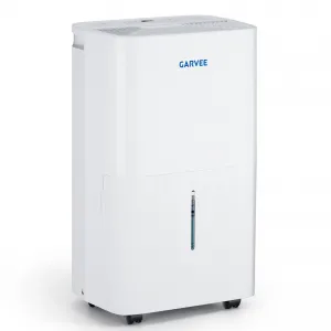 50‑Pint Dehumidifier — Up to 5,500 sq ft Coverage, 2.4‑Gal Tank, Continuous Drain Included, Quiet ~51 dB, Auto‑Defrost & Washable Filter