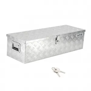 39"X13"X10" Aluminum Truck Bed Tool Box - Heavy Duty Diamond Plate, Lock & Keys, Weather-Resistant, Side Handles, 39x13x10 in, Silver - Pickup, RV, Trailer Storage
