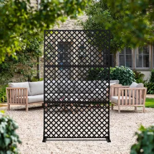 36"x72" Freestanding Metal Privacy Screen in Rust-Resistant Design, 3-Panel for Balcony, Patio and Garden Divider