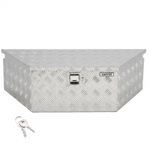 39"x16"x12" Heavy Duty Trailer Tongue Box Steel Tool Chest with Lock & Keys, Weather-Resistant, High-Capacity Storage, Silver, for Utility Trailers & Trucks, Silver
