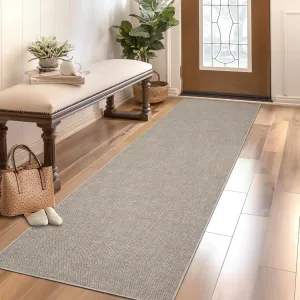 Washable Runner Rug 2x6 Taupe Non Slip Thin Foldable Runner for Entryway Kitchen Bathroom