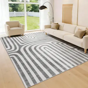 5X7 Area Rugs, Abstract Modern Washable Rugs, Non-Slip Low-Pile Soft Floor Carpet for Bedroom, Living Room, Dining Room