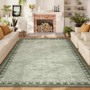 Washable Rug 5x7, Stain Resistant, Non-Shedding, Rubber Backing, Low Profile, Pet Friendly, Easy-Clean, Indoor Kitchen Hallway Carpet