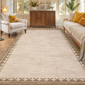 Washable Rug 5x7, Stain Resistant, Non-Shedding, Rubber Backing, Low Profile, Pet Friendly, Indoor Kitchen Hallway Carpet