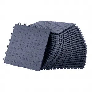 50 Pack 12"X12" Interlocking Garage Floor Tiles,Double-Sided Non-Slip Flooring, Heavy Duty PVC Garage Flooring Tiles Covering for Basement, Workshop & Repair Shop, Graphite Gray