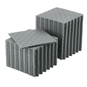 100 Pack 12"X12" Interlocking Garage Floor Tiles,Double-Sided Non-Slip Flooring, Heavy Duty PVC Garage Flooring Tiles Covering for Basement, Workshop & Repair Shop, Gray