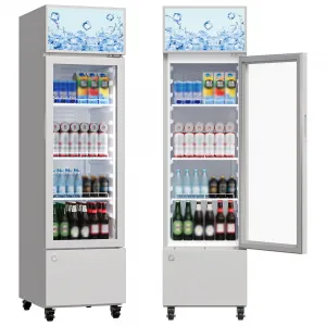 6.1 Cu Ft Commercial Beverage Refrigerator, Single Glass Door, LED Light, Adjustable Shelves, Restaurant Use, White