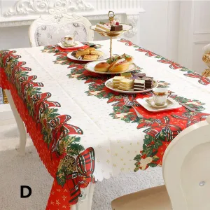 Christmas Table Cover Cloth Tablecloth Rectangle Printing Tablecloth for Restaurant Household Decoration DCreative Table Decorations