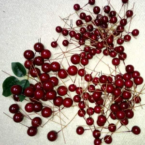 100pcs 10mm DIY Simulate Berry for Christmas Tree Garlands Wedding Decoration Wine red