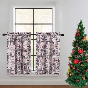 Tier Curtains for Kitchen, Animals Forest Farmhouse Home Decor Curtains for Cafe Kitchen Bathroom Window Curtains, Animals
