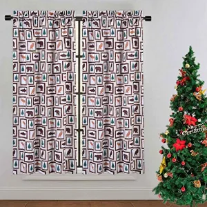 Cafe Curtains 45 Inch Length, Animals Farmhouse Home Decor Tier Curtains for Kitchen Cafe Bathroom Window Curtains, Animals