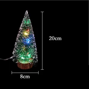 Christmas Decorations Desktop Decoration with LED Lights Mini Christmas Tree Merry Christmas Table Decor Best Kids Gift 20cm Lantern Christmas Tree