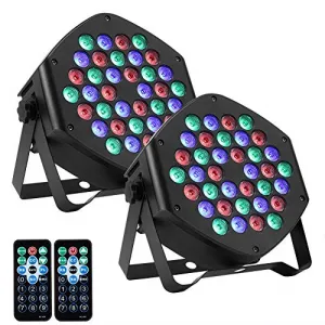 RGB Stage Lighting 2Pack, 36LED Dj Par Lights, Uplighting for Events, Sound Activated, Remote and DMX Control, for Wedding, Party, Concert, Festival