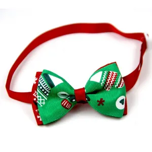 Pet Collar Christmas Series Bowknot Size Adjustable Collar for Pet Dog Teddy Supplies As Shown 3#