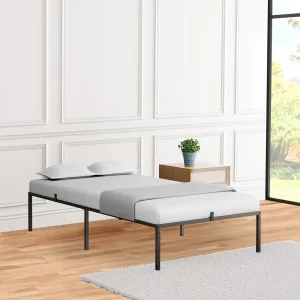 King Bed Frame Heavy Duty Steel Slat Mattress Foundation No Box Spring Needed Easy to Assemble Noise Free