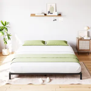 6 Inch Queen Bed Frame No Box Spring Needed, Heavy Duty Metal Platform Bed Frame Queen Size for Bedroom Easy Assembly, Noise Free, Black, Queen