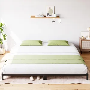 6 Inch King Bed Frame No Box Spring Needed, Heavy Duty Metal Platform Bed Frame King Size for Bedroom Easy Assembly, Noise Free, Black, King