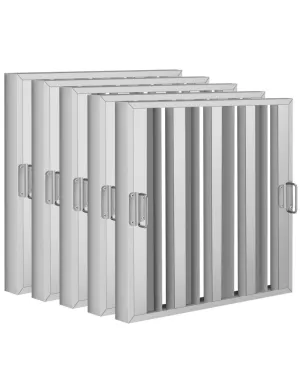 Hood Filters 19.5W x 15.5H Inch 430 Stainless Steel Commercial Kitchen Range Hood Baffle Grease Filter 4 Groove Easy to Clean