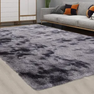 Fluffy & Sheepskin Dark Grey 24"×71" Area Rug for Bedroom Plush Rug Non-Slip Carpet Shaggy Rug for Living Room Bedroom Dining Room Kitchen Office Nursery Bedroom Decor
