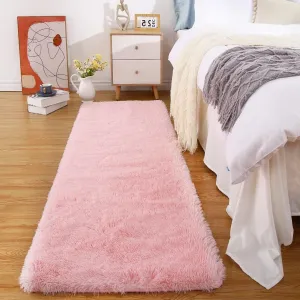 Fluffy & Sheepskin Light Pink 2x6 Runner Fuzzy Plush Rug, Non-Slip Shaggy for Hallway Kitchen Living Room Bedroom