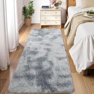Fluffy & Sheepskin Light Grey 2x8 Area Rug for Living Room Plush Shag Rugs for Bedroom Nursery Room Soft Shaggy Rug Anti-Slip Kids Playroom Fuzzy Rugs for Dining Room Decor Floor Carpet