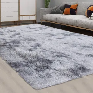 Fluffy & Sheepskin Light Grey 5'3" × 6'7" Area Rugs Shaggy Rug for Bedroom Fuzzy Rug Living Room Rugs Non-Slip Rug for Living Room Bedroom Dining Room Office Plush Rug,Grey