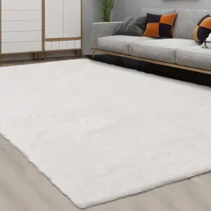 Fluffy & Sheepskin White 10x13 Area Rugs Extra Large Plush and Thick Faux Fur Shag Rug for Living Room Non-Slip Non-Shedding Accent Rug Carpet for Bedroom, Fuzzy Shaggy Rugs for Kids Nursery Dorm