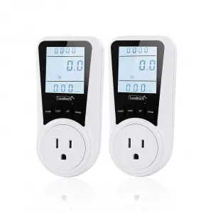 Watt Meter, Electricity Usage Monitor, 2pcs Power Meter with Big LCD Display + Backlight, Power Consumption Monitor, Socket Meter, Kilowatt Wattage Voltage AMP Tester