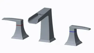 Bathroom Faucets for Sink 3 Holes, Brushed Nickel Bathroom Faucet, 8inch Widespread & Waterfall Bathroom Faucet with Stainless Steel Pop Up Drain and cUPC Lead-Free Hose -(Brushed Nickel)