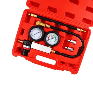 Cylinder Leak Down Tester Engine Compression Diagnosis Kit Dual Pressure Gauges Universal Fitment for Gasoline Engines