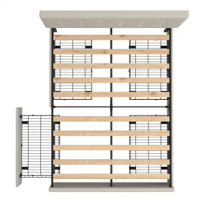 Upholstered Platform Bed Frame with Storage Drawers and Headboard, Square Stitched Button Tufted, Mattress Foundation with Wooden Slats Support, No Box Spring Needed