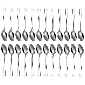 24 Piece Dinner Spoons, Dessert Spoons, Espresso Spoons, Tablespoon for Spartment Essentials Kitchen Spoon, Dishwasher Safe, 6.7"