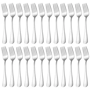 Dinner Forks, 24 Pcs Forks, Premium Food Grade Stainless Steel Silverware Forks, Table Forks, Flatware Forks, Mirror Finish & Dishwasher Safe, Use for Home, Kitchen or Restaurant