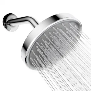 Shower Head High Pressure Rain Shower Heads with 360°Adjustable Angles, Anti-Clogging Silicone Nozzles, Luxury Bathroom Showerheads Waterfall Showerhead(Chrome, 6 Inch Round,2.5 GPM)