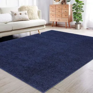 Premium Shag Area Rug 11x15 Navy Plush Soft Cozy Non-Skid Indoor Carpet for Living Room Bedroom Nursery Home Office