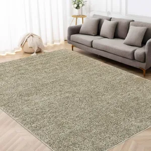 Area Rug 4x6 Shag Rug Plush Shaggy Bedroom Carpet Soft Thick Living Room Rug Indoor Modern Solid Throw Rug Non Slip Non Shedding Decor Mat Dining Room Kitchen Nursery Stain Resistant Rug,Natural