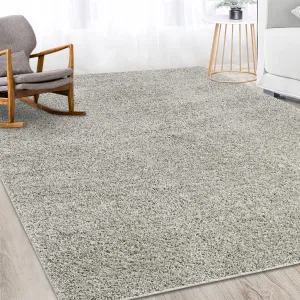 Solid Mist Grey 11x15 Shag Area Rugs, Large Living Room Area Rug Shaggy Area Rug Indoor Non Slip Fluffy Rug Large Carpet Modern Plush Area Rug for Nursery Bedroom Home Office Lobby