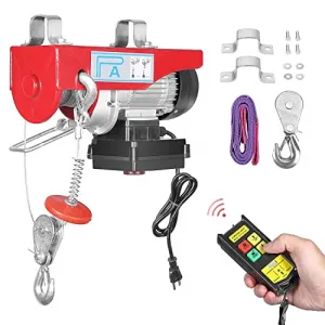 880 Lbs 110V Automatic Lift Electric Cable Hoist, Wireless Remote Control Power System
