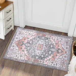 Area Rug Entryway Rug Medallion Rug Vintage Foldable Rug Traditional Distressed Print Accent Rug Indoor Door Mat Non Slip Carpet Kitchen Living Room Bedroom Dining Room