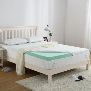 - Cubrecolchón de espuma viscoelástica tamaño matrimonial XL, 2 pulgadas con funda de bambú con cierre para dolor de espalda, suave y cómodo