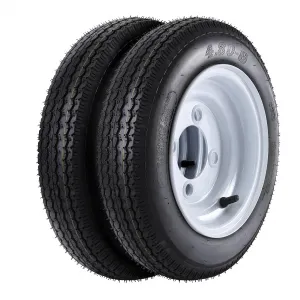 4.80-8 Trailer Tires, 2 Pack, Load Range C 6PLY, 8"x3.75" Rims 4 Lug on 4", Max Load 745 LBS @ 90 PSI, Durable All-Purpose Design for Utility, Cargo & Boat Trailers