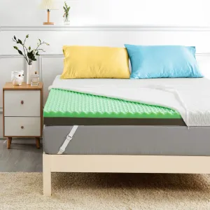 Mattress Topper King, Medium Firm Memory Foam Mattress Topper with Bamboo Cover, 2-Inch Dual Layer Bed Topper