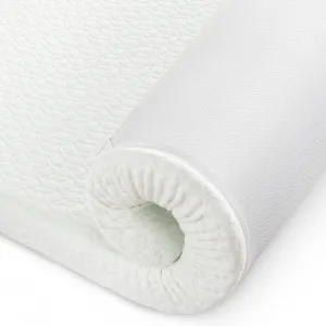 Mattress Topper Queen, Medium Firm Memory Foam Mattress Topper with Bamboo Cover, 4-Inch Dual Layer Bed Topper