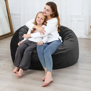 Giant Bean Bag Chair with High-Rebound Memory Foam, Dutch Velvet Cover, Soft Fabric, Plush Lazy Sofa, 4 Ft, Suitable for Relaxing and Reading