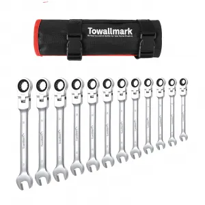 Metric Ratcheting Wrench Set 6-19mm, Cr-V Steel with Bag