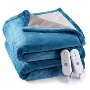 Electric Heated Blanket Throw, Super Cozy Soft Flannel Heated Throw with 4 Fast Heating Levels & 10 Hours Auto Off, Machine Washable, ETL Certification, Home Office Use (Twin, Teal)