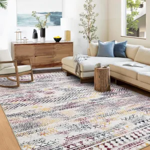 Modern Geometric Area Rug 8x10 Large Non-Slip Washable Living Room Rug Boho High Traffic Areas Rug Bedroom Home Office Kitchen Large Dining Room Indoor Carpet Open Floorplans Multi