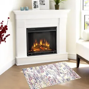 Area Rug 2x4 Boho Geometric Door Mat Machine Washable Vintage Floor Mat Moroccan Chenille Indoor Area Rugs Non-Slip Doormat Kitchen Entryway Living Room Bedroom Home Floor Decor Multi